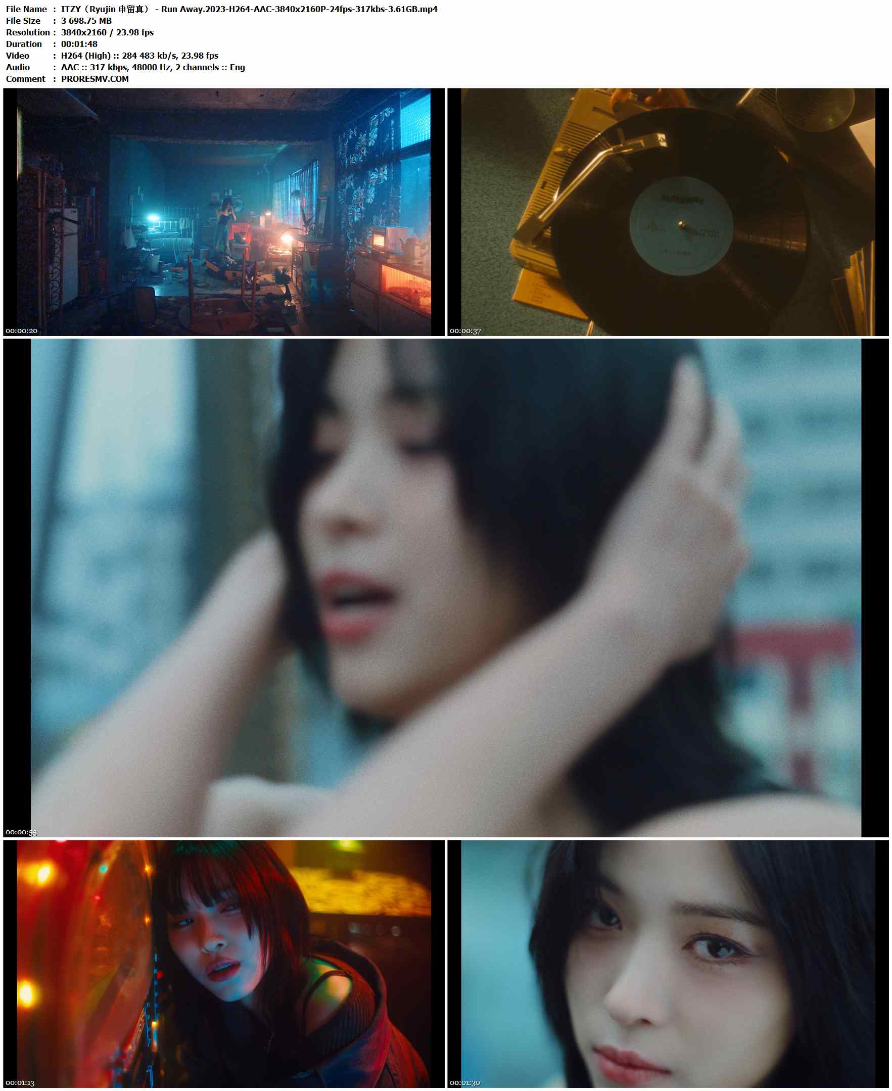 ITZY（Ryujin 申留真） - Run Away.2023-H264-AAC-3840x2160P-24fps-317kbs-3.61GB官方MV_高清MV
